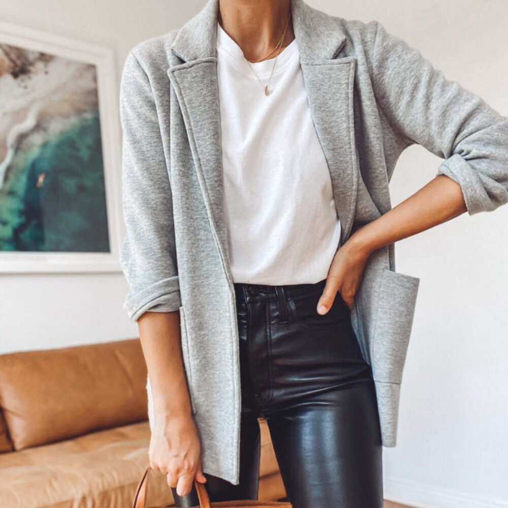 J.Crew Sophie Sweater Blazer in Light Grey